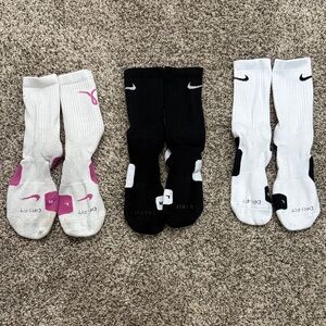 Nike Men's Dri-FIT Athletic Socks - White, Black, and Pink